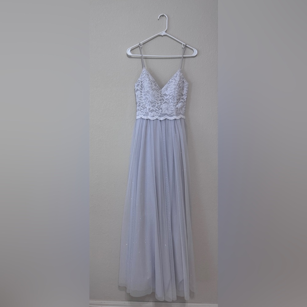 Jump White Silver Lace Dress Prom